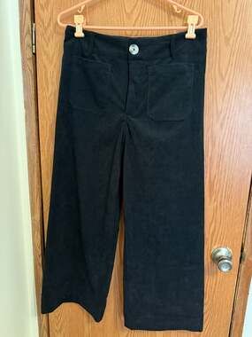 Miduo Black Corduroy Wide Leg Pants Size L
